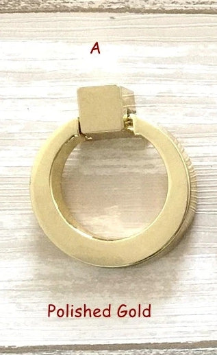 Ring Drawer Pull Cabinet knobs, Gold, Nickel, Bronze, Black