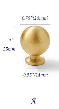 Brass Cabinet Bar Handles, Ball Knobs, Kitchen Hardware