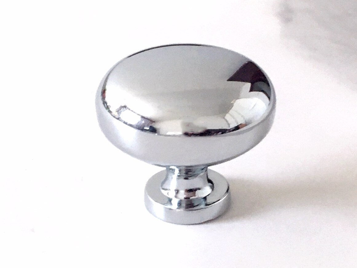 Bamboo Cabinet Pulls and Drawer Knobs, Polished Chrome Silver, Modern Kitchen Hardware