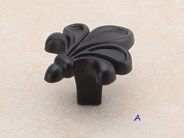 Black Fleur De Lis Cabinet Pulls, Kitchen Hardware, 2.5" 3.75" Centers