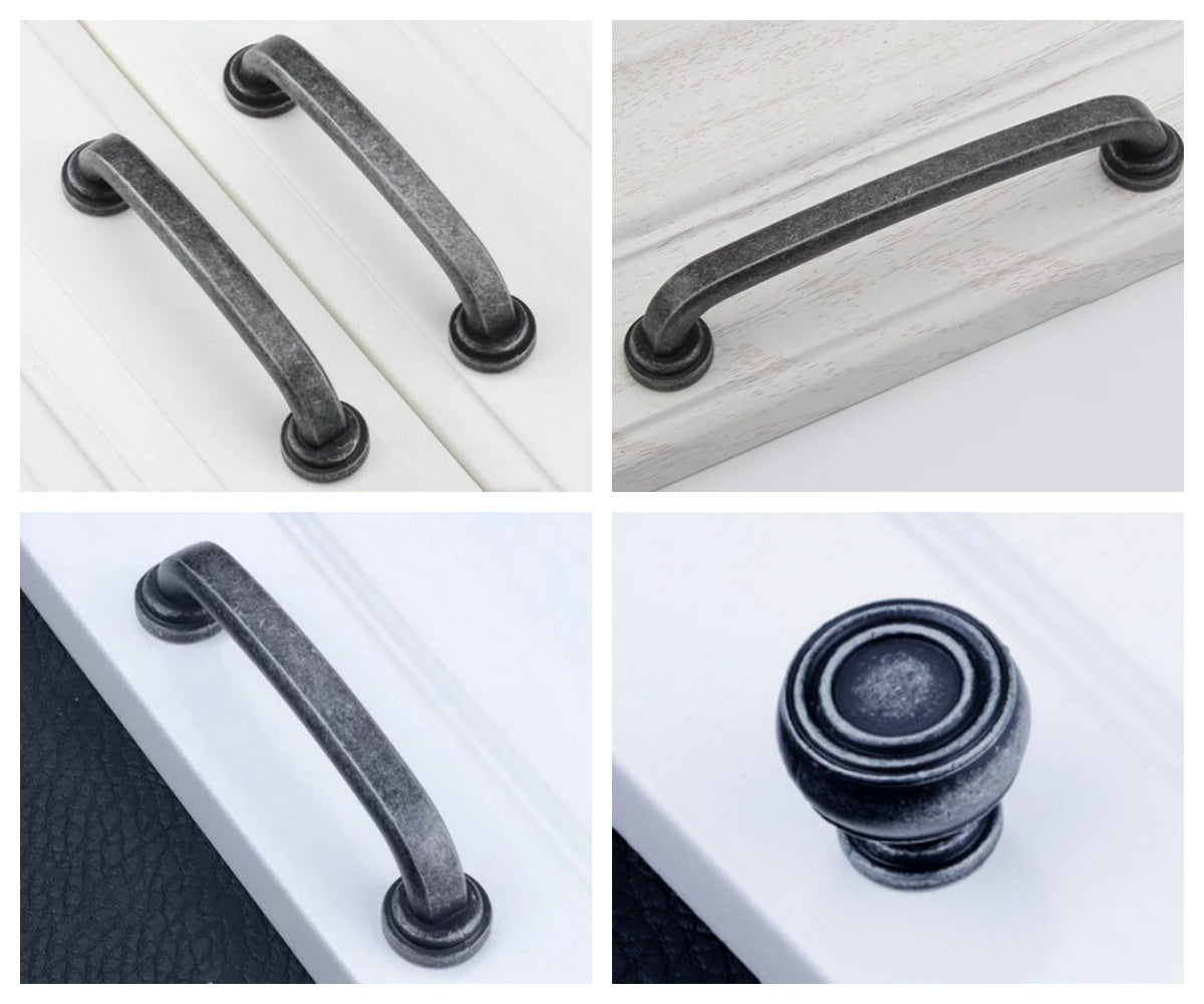 Kitchen Cabinet Pulls, Vanity Drawer Handles, Antique Bronze Pewter Black, Rustic Retro Hardware
