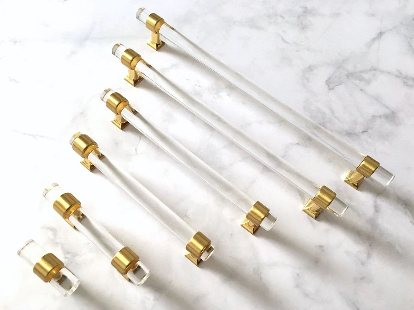 Acrylic Drawer Pull Knob Gold