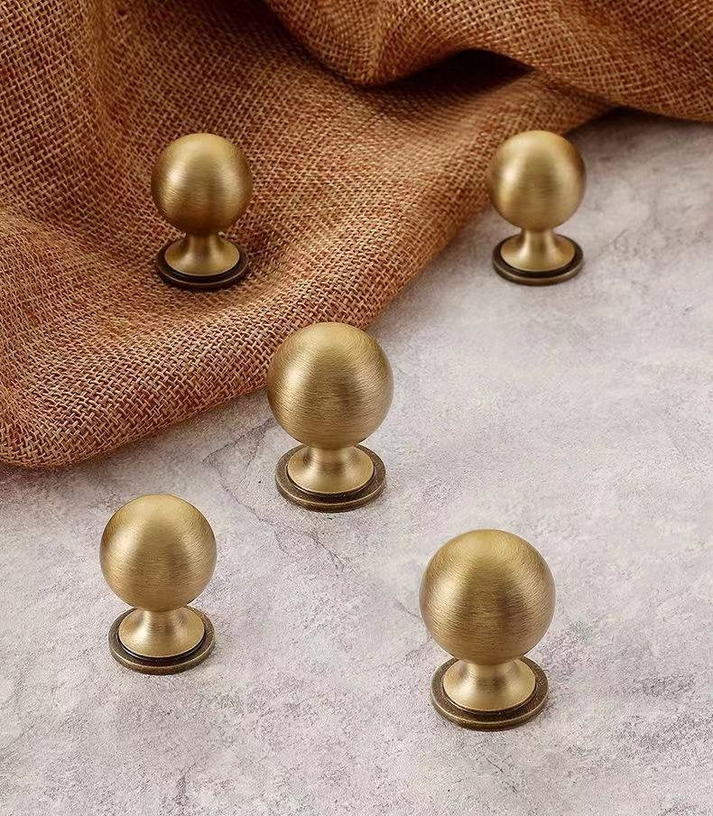 Antique Bronze Brass Ball Knobs Retro