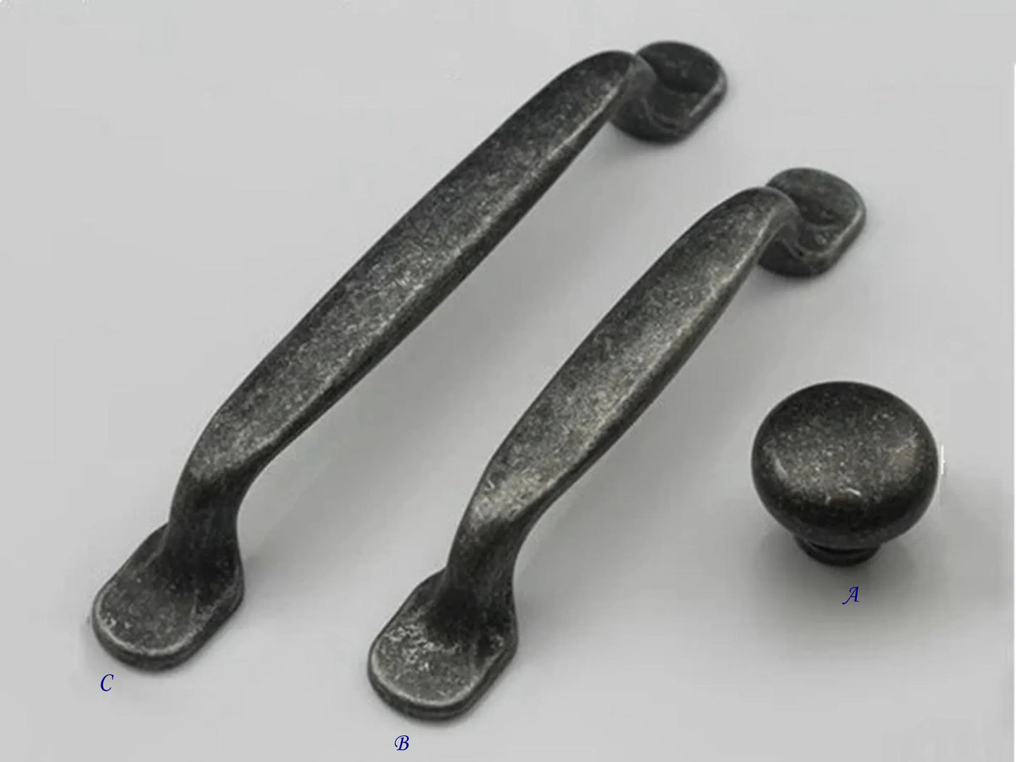Antique Pewter Cabinet Pull Handles Vintage Look