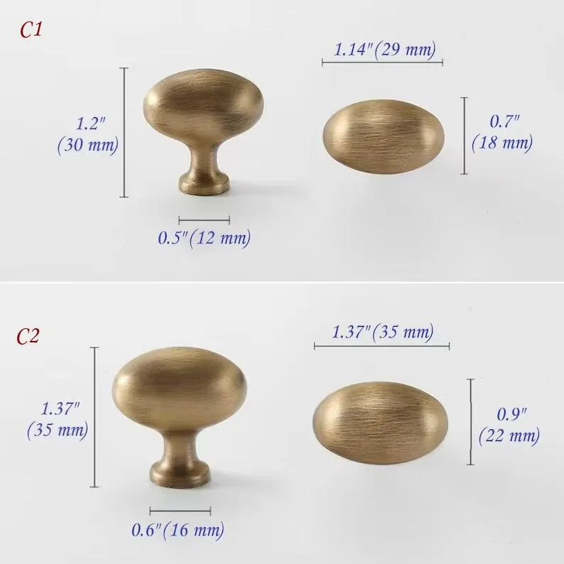 Poignées de tiroir et d'armoire en laiton bronze antique 96, 128, 192, 256 mm | Lynns Hardware