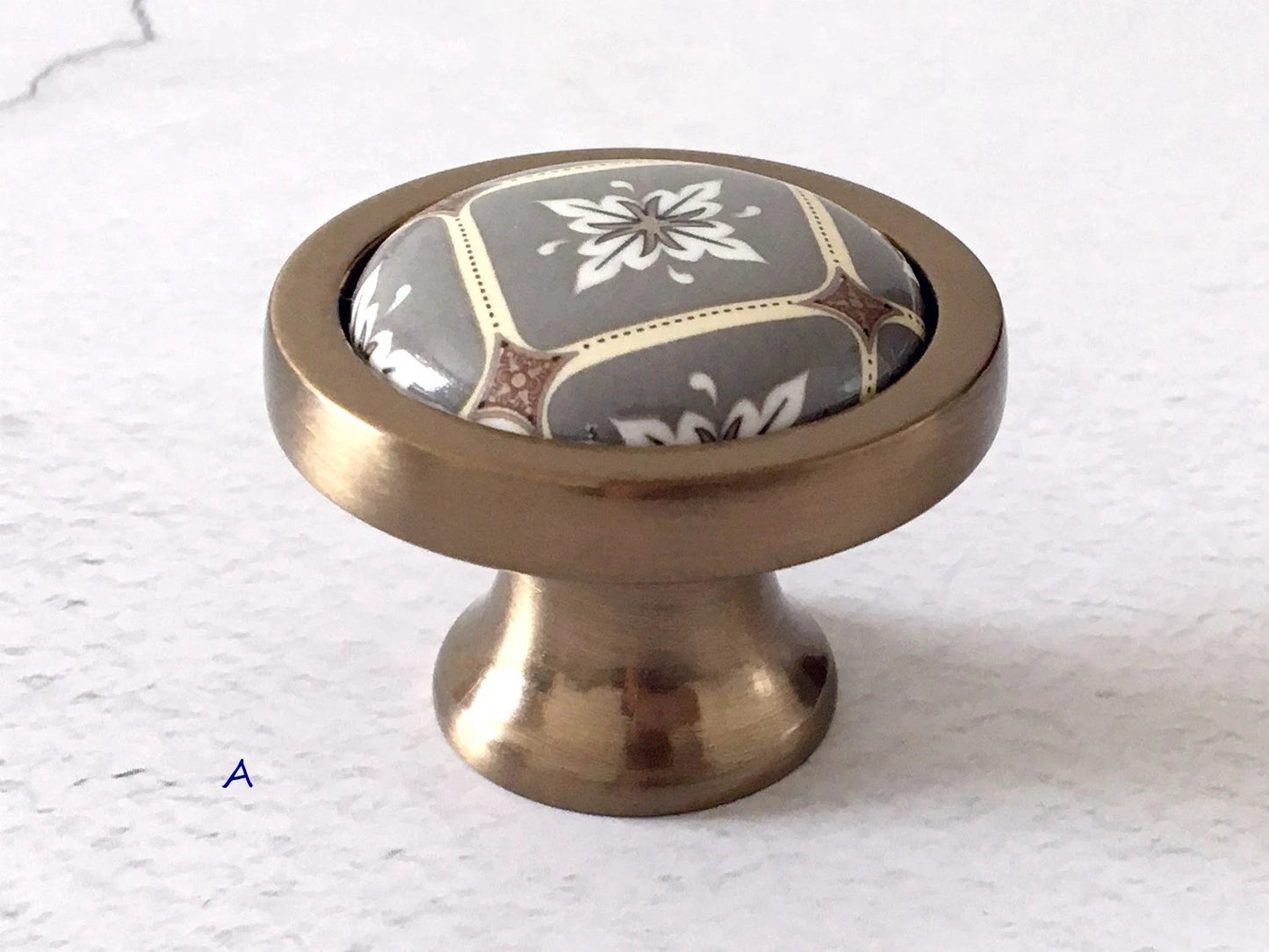 Bohemian Cabinet Pulls, Diamond Pattern, Porcelain, 3.75" and 5" centers