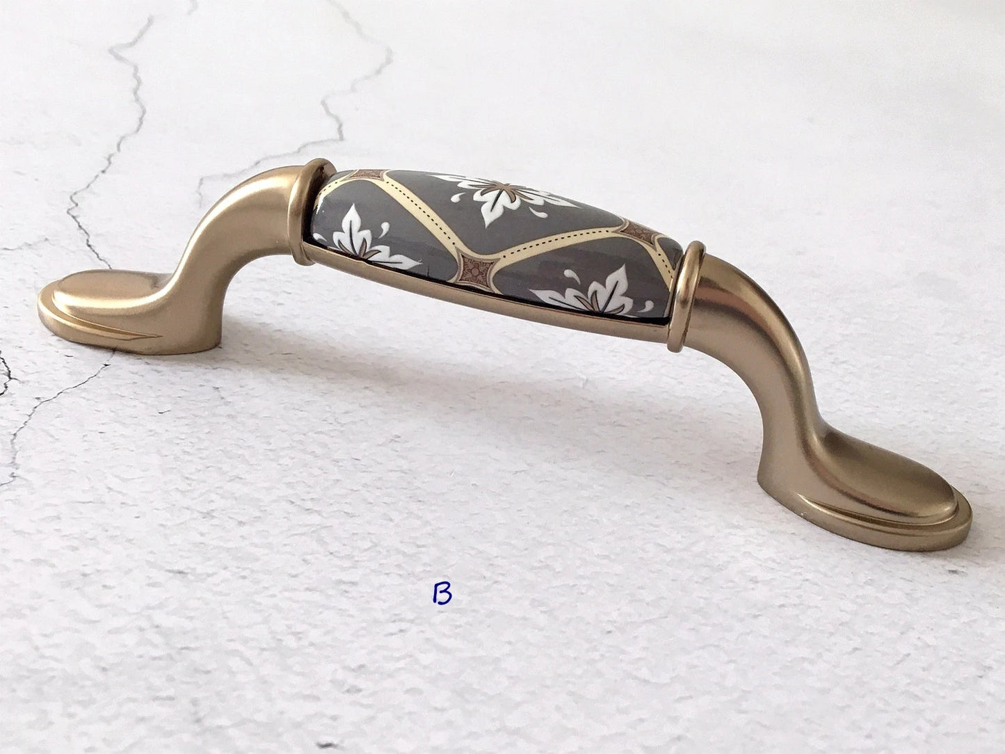 Bohemian Cabinet Pulls, Diamond Pattern, Porcelain, 3.75" and 5" centers