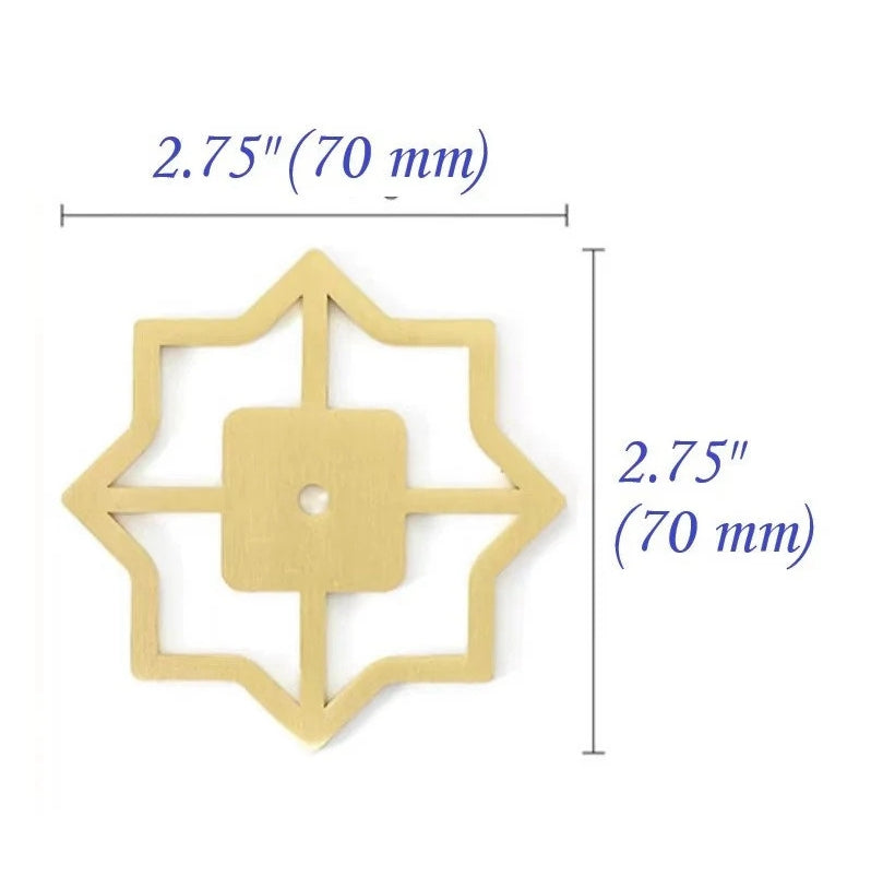 Brass Back Plate for Drawer Knobs, Clover Octagon