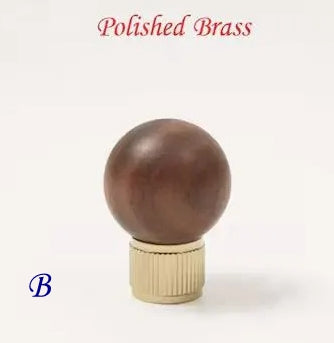 Walnut Brass Cabinet Knob, Pendant Wooden Drawer Pull, Oriental Retro Kitchen Hardware