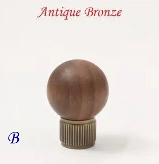 Walnut Brass Cabinet Knob, Pendant Wooden Drawer Pull, Oriental Retro Kitchen Hardware