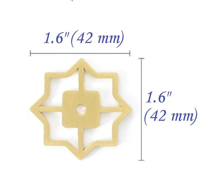 Brass Back Plate for Drawer Knobs, Clover Octagon