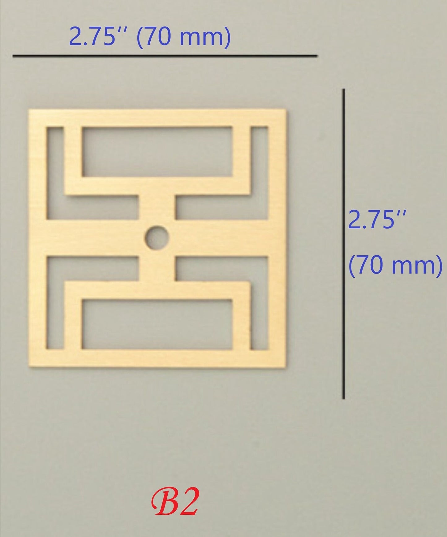Elegant Solid Brass Cabinet Knob Backplates, Brushed Gold, MCM Style