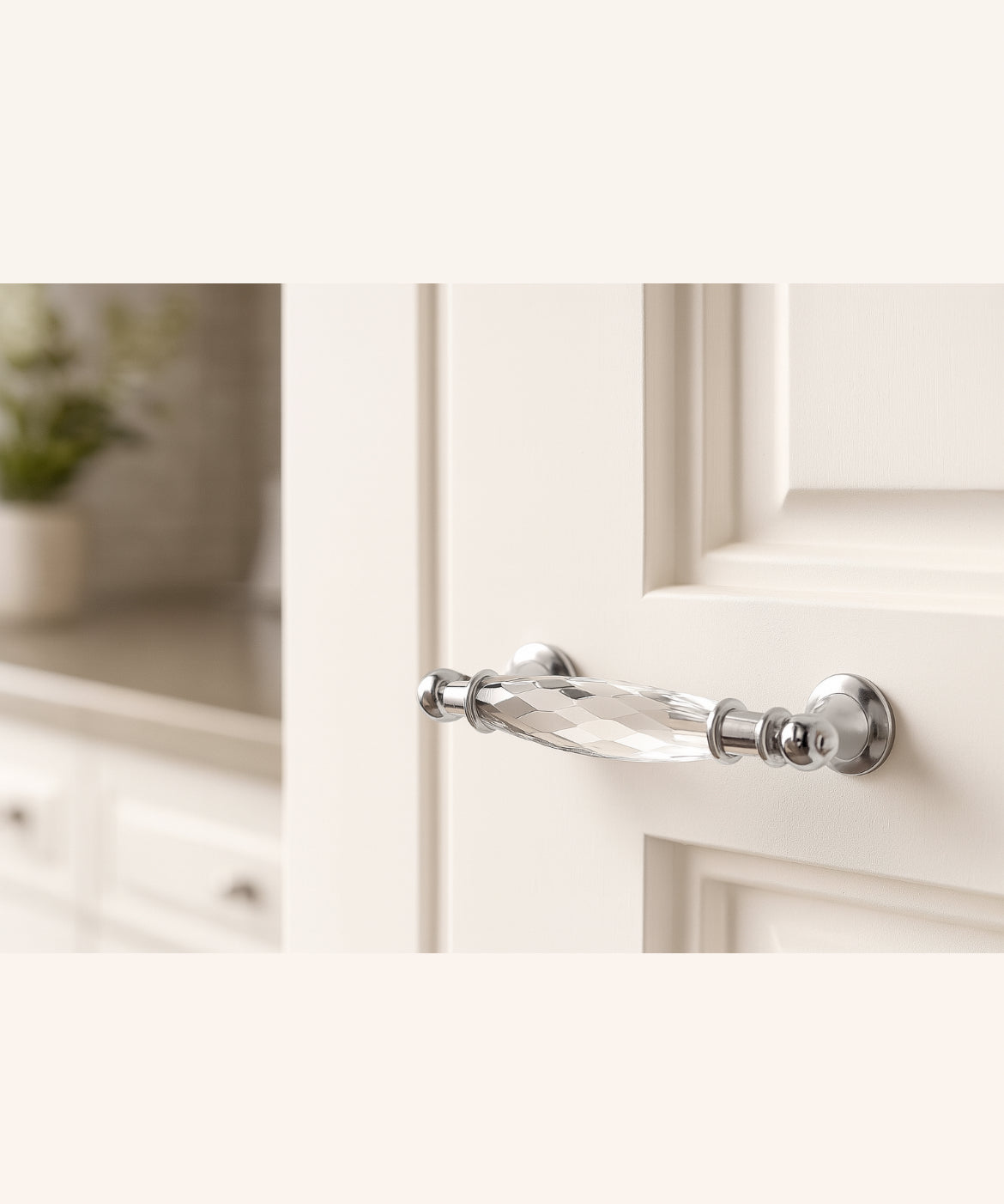 3.75" 5" Crystal Drawer Pull, Glass Cabinet Pulls, Gold Silver Modern Hardware