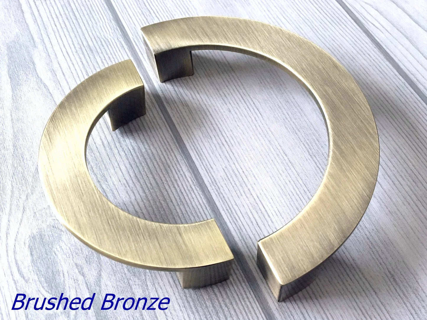 Half Circle Cabinet Handles, MCM Drawer Pulls 3.75" 5" Centers, Gold Nickel Black Bronze