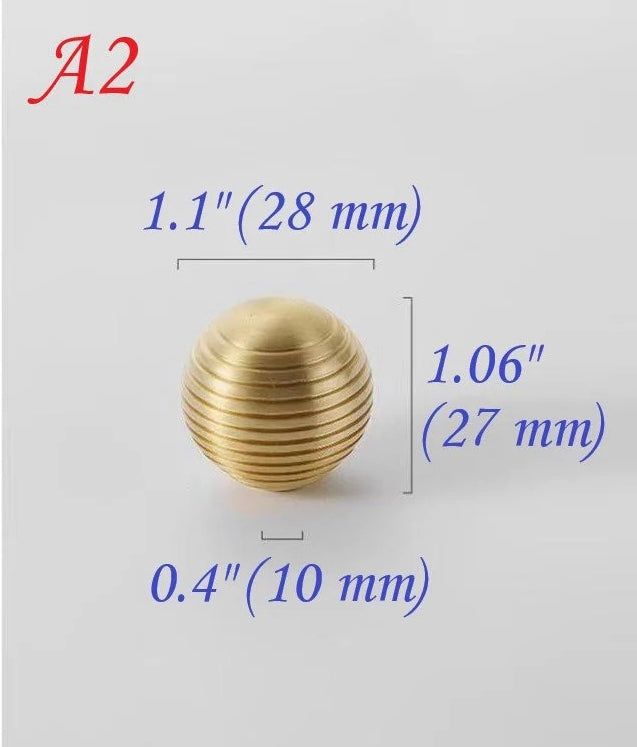 Beehive Brass Knobs Spherical Cabinet Pull Gold Bronze Black