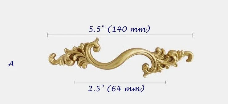 2.5" 3.75" Brass Drawer Pull Handles, Antique Bronze,  French Provincial Hardware 64 96 mm