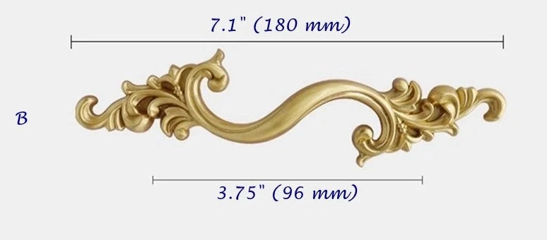 2.5" 3.75" Brass Drawer Pull Handles, Antique Bronze,  French Provincial Hardware 64 96 mm