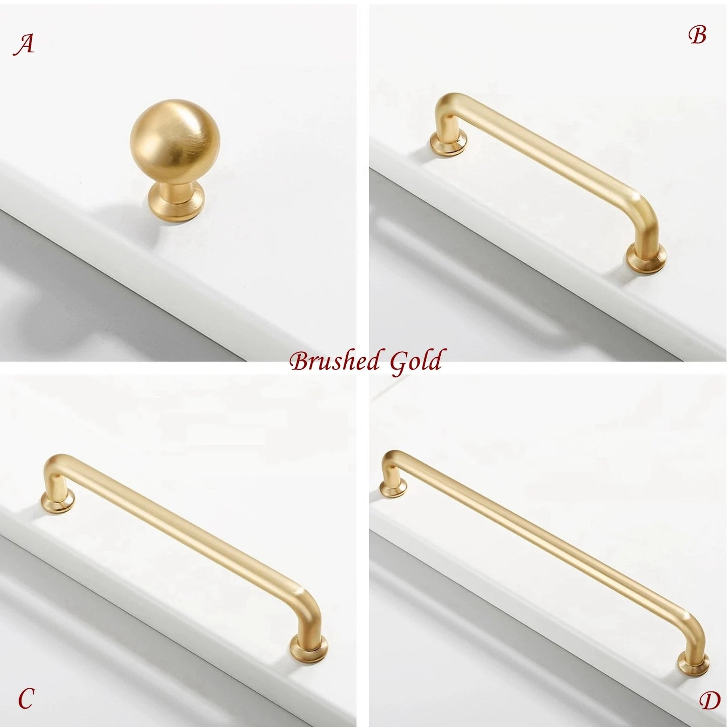 3.75" 5" 7.5" Slim Wire Cabinet Handles, Polished Gold, Brushed Gold, Matte Black