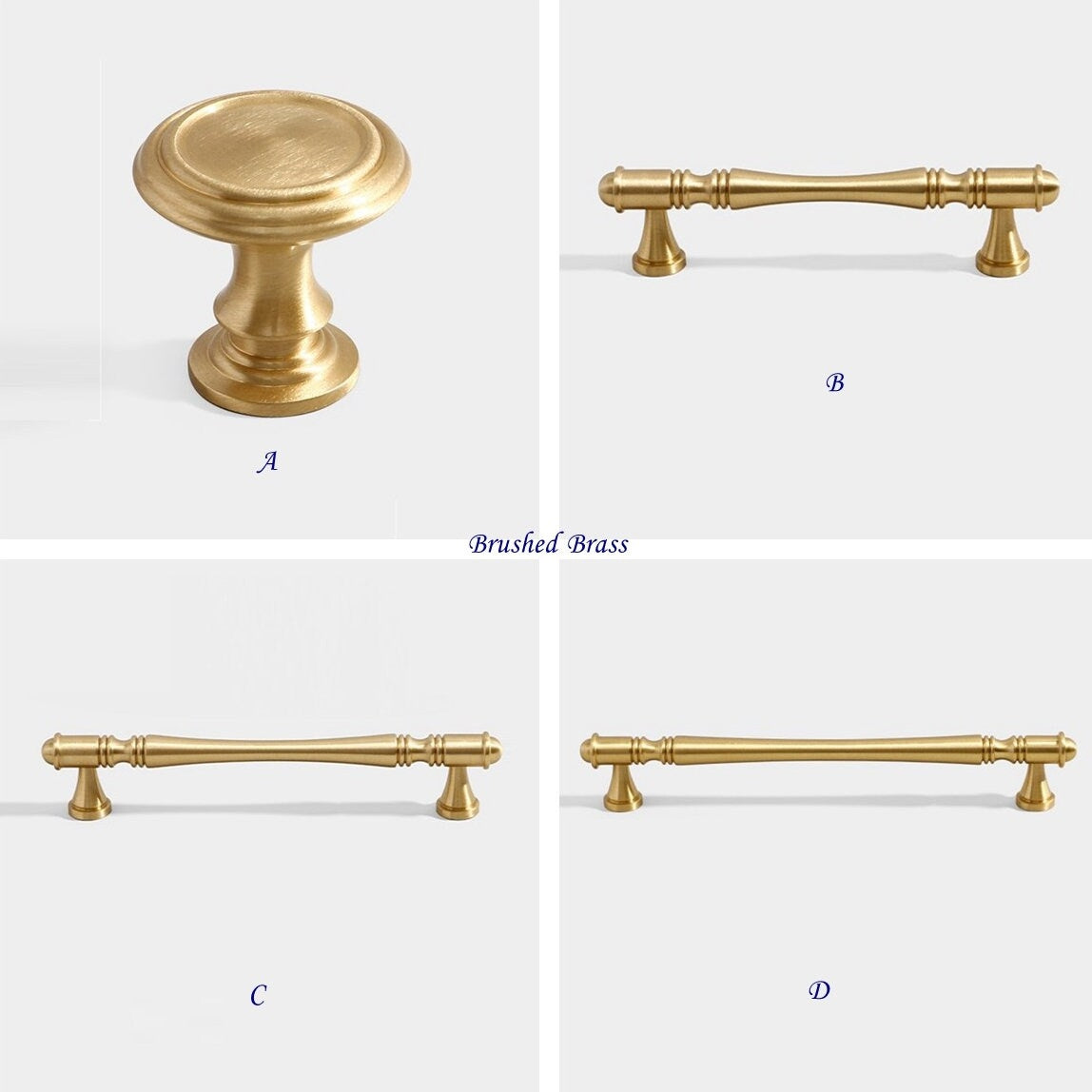 Brass Cabinet Pulls Drawer Knob Kitchen Hardware, Polished Brass, Brushed Brass, Polished Chrome