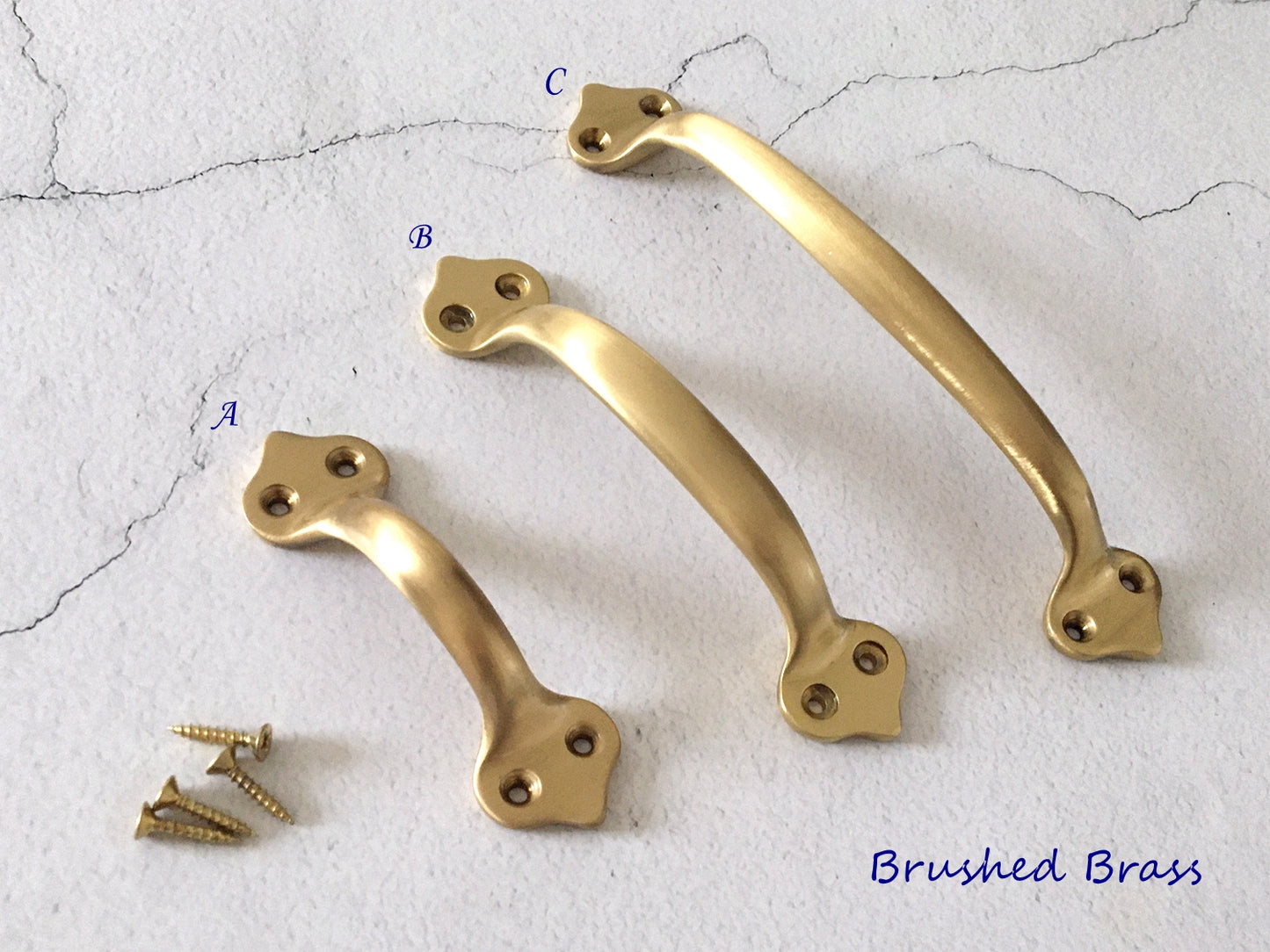 Brass Drawer Pulls, Front Screws, Unlaquered Brass, Brushed Gold, Antique Bronze