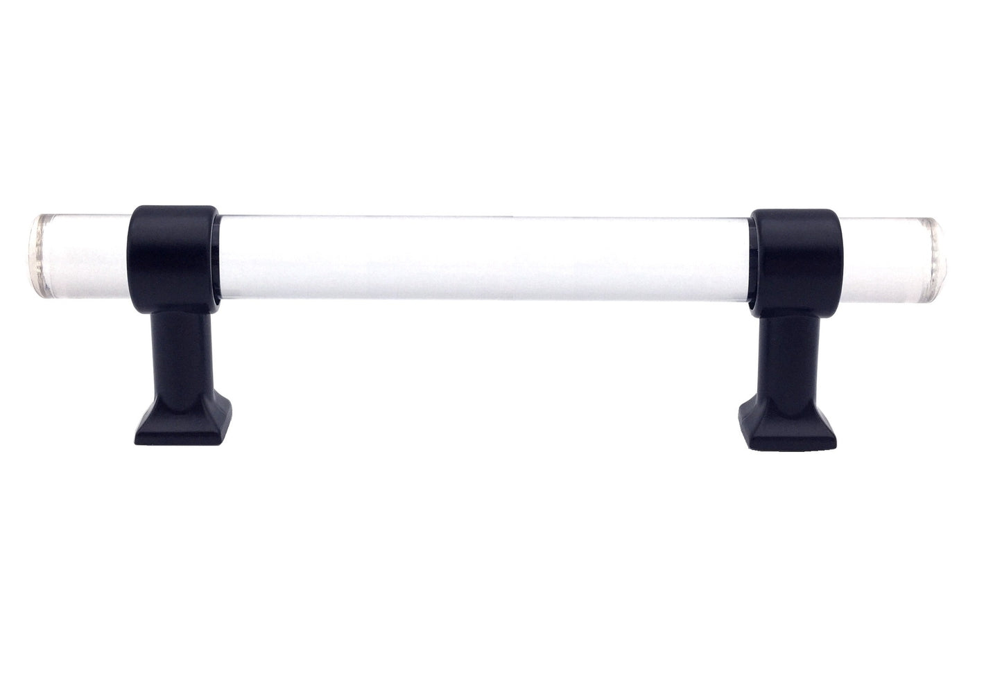 Drawer Pulls Lucite Cabinet Handles Acrylic Matte Black | Lynns Hardware | 2" 2.5" 3.25" Centers