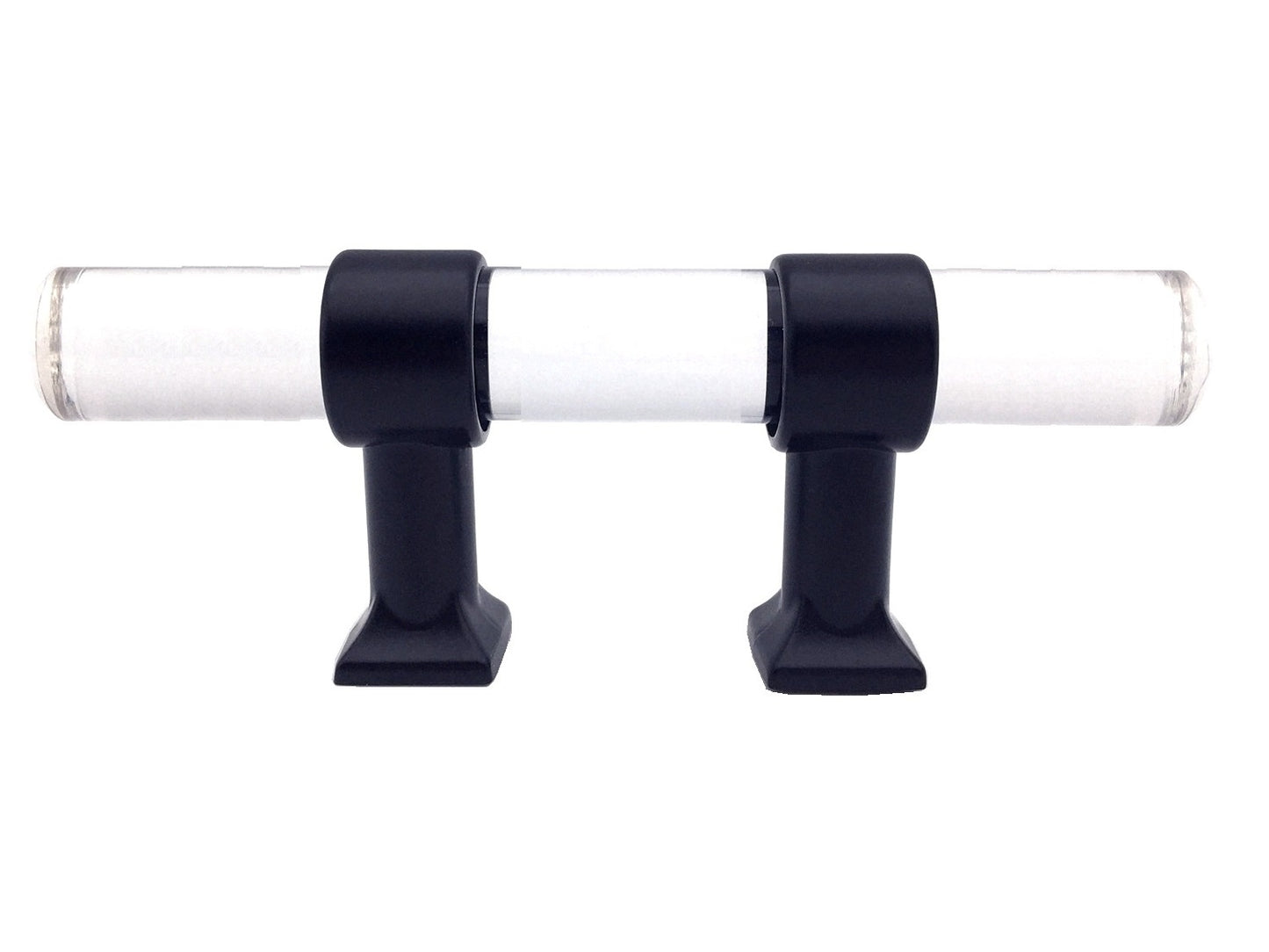 Drawer Pulls Lucite Cabinet Handles Acrylic Matte Black | Lynns Hardware | 2" 2.5" 3.25" Centers