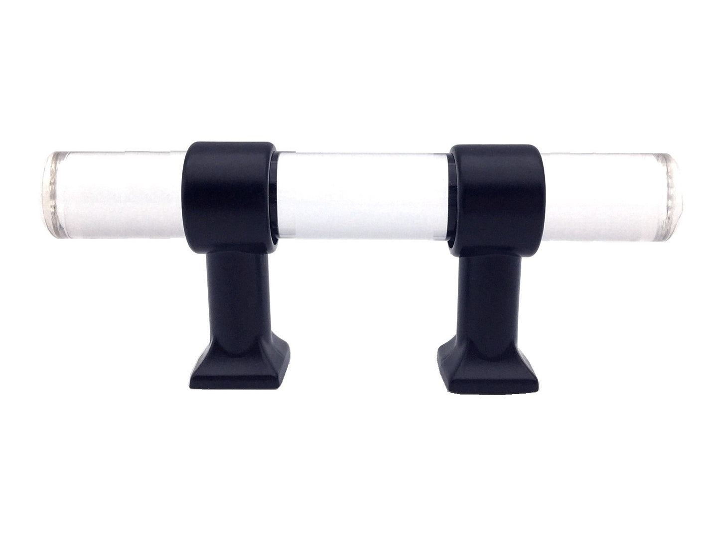 Drawer Pulls Lucite Cabinet Handles Acrylic Matte Black | Lynns Hardware | 2" 2.5" 3.25" Centers