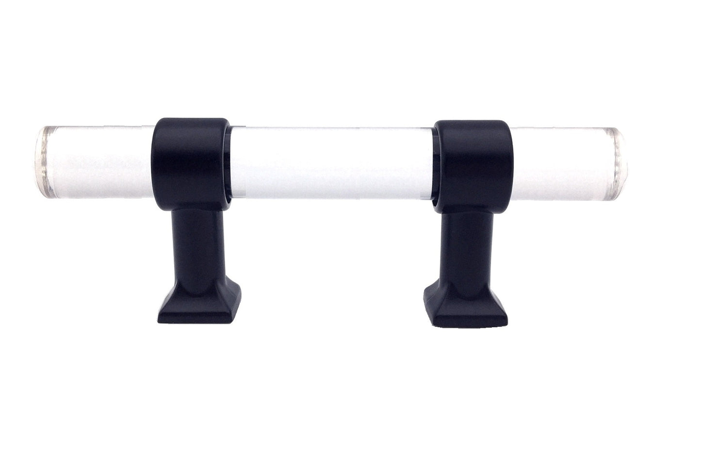Drawer Pulls Lucite Cabinet Handles Acrylic Matte Black | Lynns Hardware | 2" 2.5" 3.25" Centers