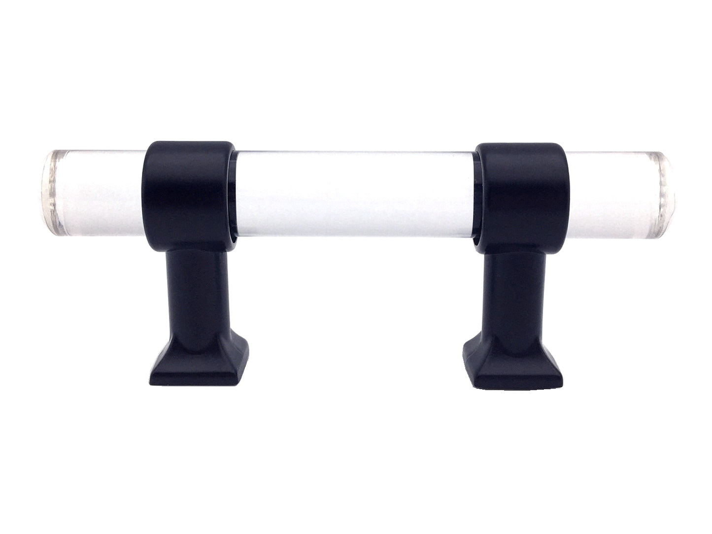 Drawer Pulls Lucite Cabinet Handles Acrylic Matte Black | Lynns Hardware | 2" 2.5" 3.25" Centers