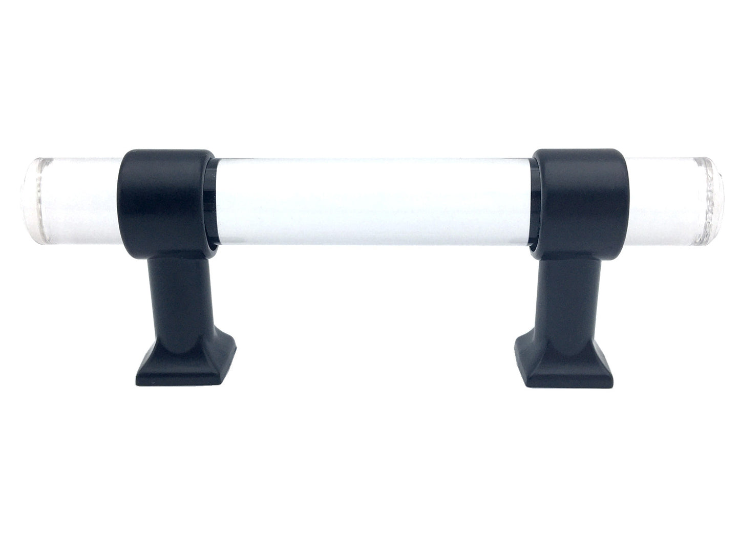 Drawer Pulls Lucite Cabinet Handles Acrylic Matte Black | Lynns Hardware | 2" 2.5" 3.25" Centers