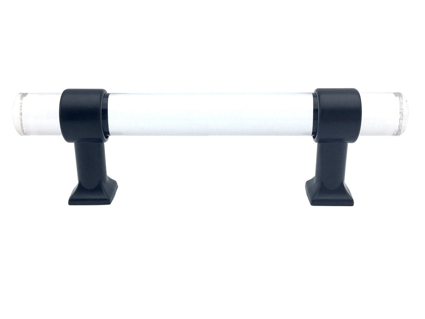 Drawer Pulls Lucite Cabinet Handles Acrylic Matte Black | Lynns Hardware | 2" 2.5" 3.25" Centers