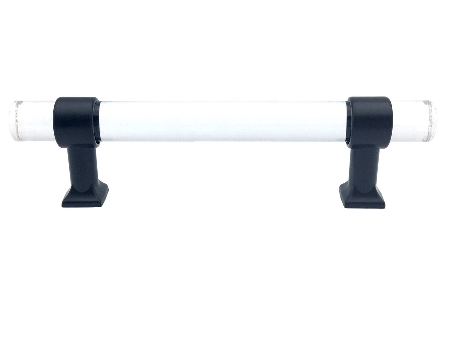 Drawer Pulls Lucite Cabinet Handles Acrylic Matte Black | Lynns Hardware | 2" 2.5" 3.25" Centers