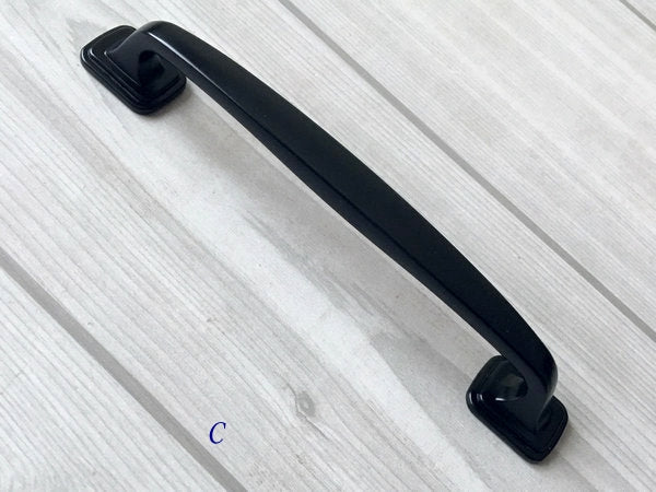 Matte Black Cabinet Pulls, Square Knob, Kitchen Hardware