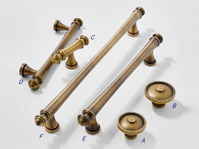 Brass T-shaped Bar Cabinet Pulls, Drawer Knobs, Antique Bronze, Kitchen Hardware