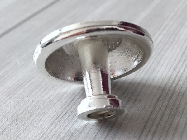Ornate Shiny Silver Patterned Drawer Knob