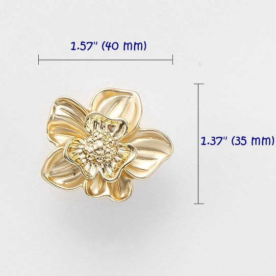 Flower Cabinet Knob, Petal Drawer Pull, Decorative Kitchen Hardware