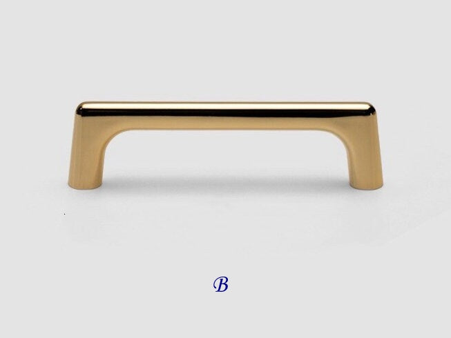 Polished Gold Cabinet Pulls, MCM Wardrobe Handles, Kitchen Hardware
