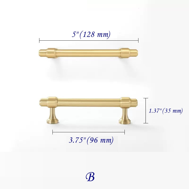 Minimalism Cabinet Bar Pulls, Solid Brass, Brushed Gold, Modern Mid Century Kitchen Hardware