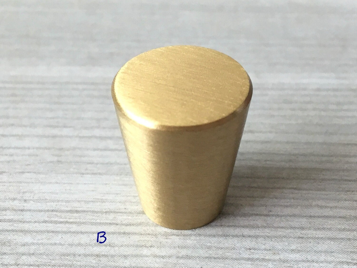 Tapered Brass Knob, Cone Drawer Pulls, Mid Century Modern Kitchen Hardware, Brushed Gold