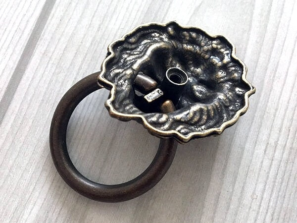 Lion Knob, Door Knocker, Lion Head Drop Ring Drawer Pull, Gold, Black, Bronze, Pewter, Silver
