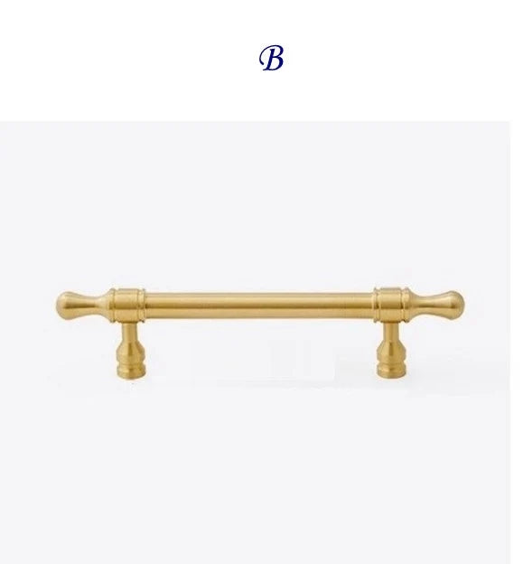 Cabinet Bar Pulls, Solid Brass, Brushed Gold, Modern Mid Century Kitchen Hardware