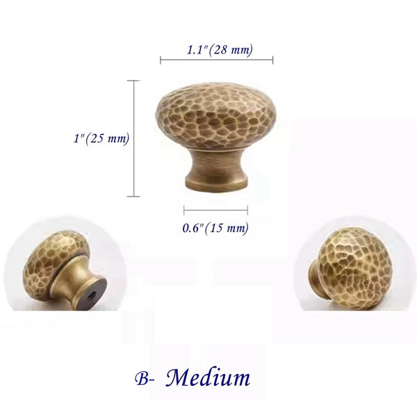 Hammered Antique Bronze Cabinet Bar Pulls, Brass, Rustic Retro Kitchen Hardware