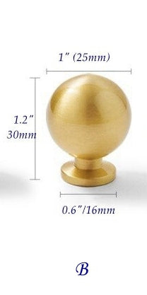 Brass Cabinet Bar Handles, Ball Knobs, Kitchen Hardware