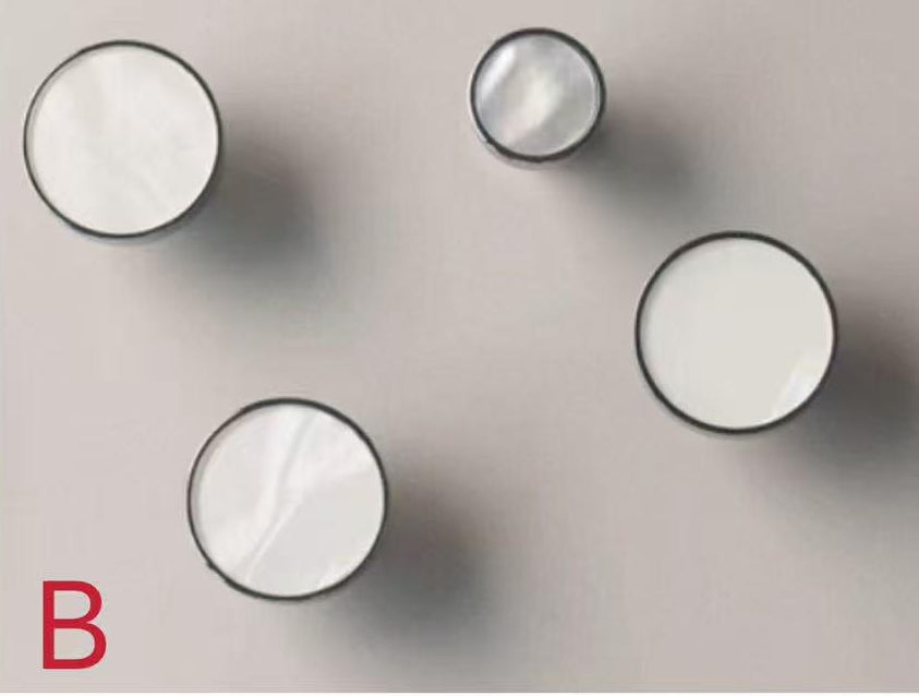 Nordic Mother of Pearl Brass Cabinet Knob, Chrome Shell Drawer Pull, Decorative Kitchen Hardware