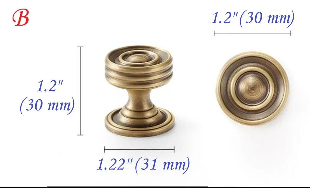 European Style Brass Cabinet Pull, Antique Bronze, Retro Kitchen Hardware
