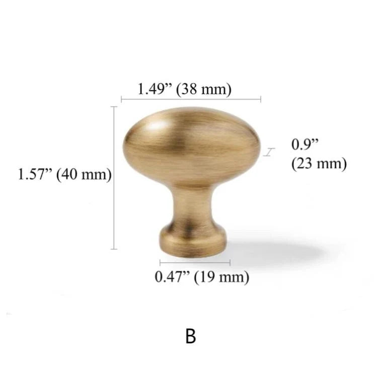 Retro Antique Bronze Cup Pull and Knobs, Solid Brass, Kitchen Hardware
