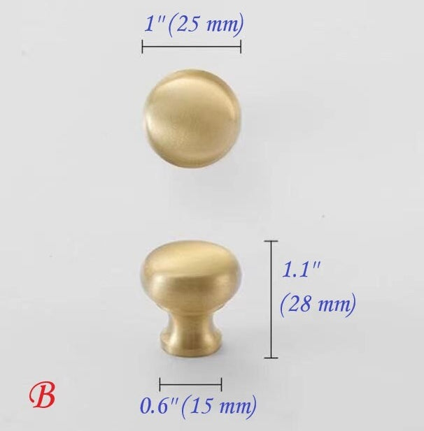 Brushed Brass D Cabinet Pulls, Cup Handles, Kitchen Hardware