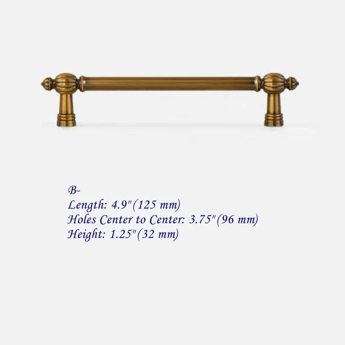 3.75" 5" 7.5" Antique Gold Brass Cabinet Pulls, Mid Century MCM Kitchen Hardware