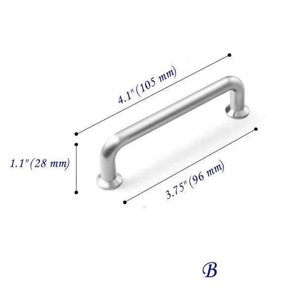 Brushed Nickel Cabinet Pull, Wire Drawer Handle, Modern Minimalist Kitchen Hardware
