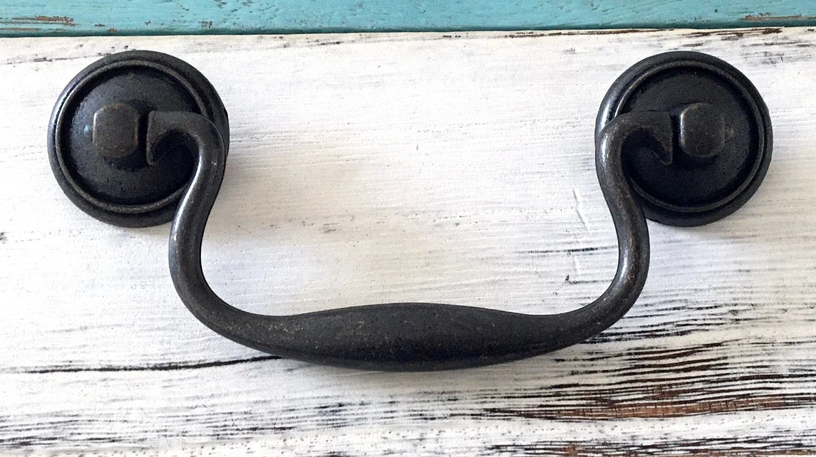 3.75" Drop Handle Bail Drawer Pulls, Vintage Style, Antique Bronze